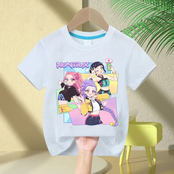 Kids T-Shirt KPop Demon Hunter Cotton Fashion Casual Top 2025 Movie Crew Neck Cartoon Girls Boys T-Shirt Casual Girls Clothing - Image 18