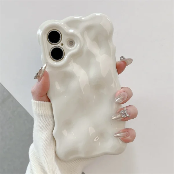 Ins Fashion 3D Wave Shape Cute Soft Phone Case For iPhone 16 15 Plus 14 13 12 Pro Max 11 Plain Lovely Girls Shockproof Cover - Image 7
