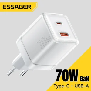 Essager 70W GaN Charger Quick Charge 4.0 3.0 USB Type C Charger for iPhone 15 14 13 Pro Max Fast Charger For Laptop PD Charger