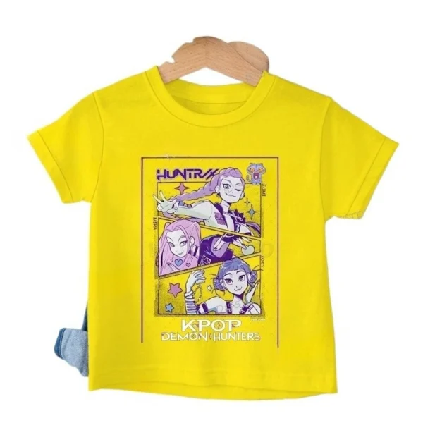 Baby Girl Boy Clothes KPop Demon Hunters Cartoon Print Cool Kids Tee Harajuku Top 2025 Movie Fans Gift Summer Tshirt Tops - Image 4
