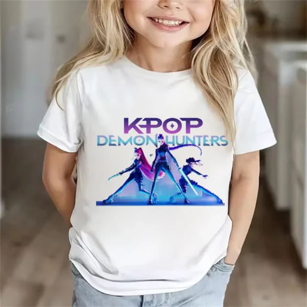 Children Clothes Girl Boy KPop Demon Hunters Soft Summer Tops 2025 Hot Movie Print T Shirts Print Kids T-shirt - Image 8