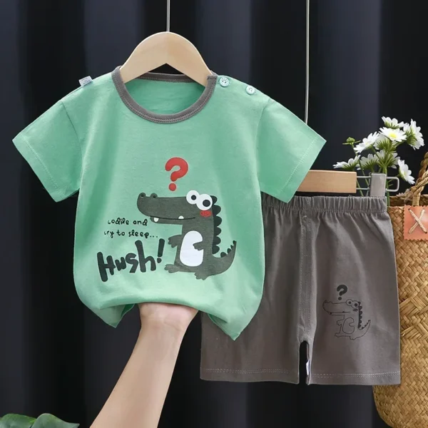 2PCS Children's Sets mother Kids Clothes Boys Girl T-shirt Shorts Summer Cotton Short sleeve Baby Children Clothing Toddler Suit - Image 8