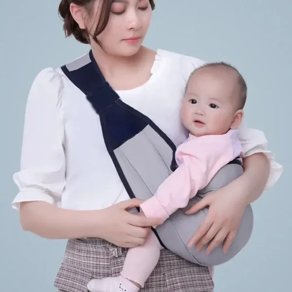 Newborn Front Holding Baby Wrap Carrier Cotton Mesh Infant Backpacks Horizontal Holding Type Infant Kangaroo Bag - Image 4