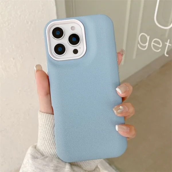 Liquid Silicone Leather Texture 2 IN 1 Soft Phone Case For iPhone 16 Plus 15 14 13 12 Pro Max 11 Plain Fashion Shockproof Cover - Image 6