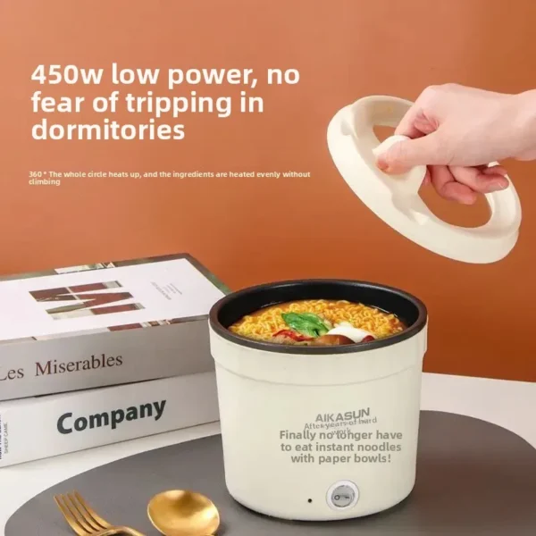 Multifunctional Instant Noodles Pot Stir-Fry Cooker Electric Hot Plate Lazy Person Dormitory Electric Heating Pot Kitchen Mini R - Image 4
