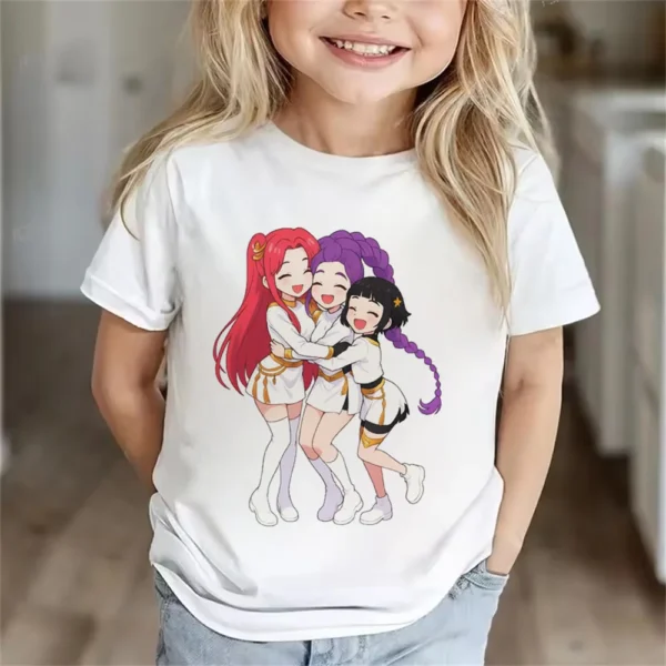 Children Clothes Girl Boy KPop Demon Hunters Soft Summer Tops 2025 Hot Movie Print T Shirts Print Kids T-shirt - Image 4