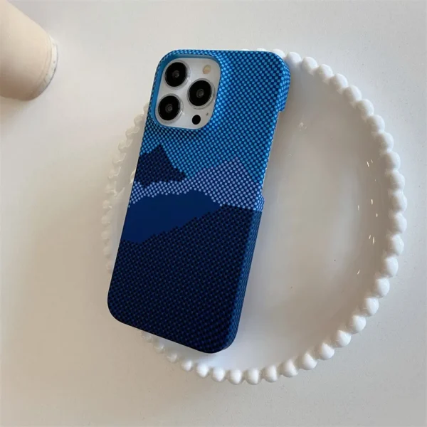 Business Carbon Fiber Pattern Case for iPhone 16 15 14 Plus 13 12 11 Pro Max Shockproof Hard Plastic Retro Frameless Armor Cover - Image 3