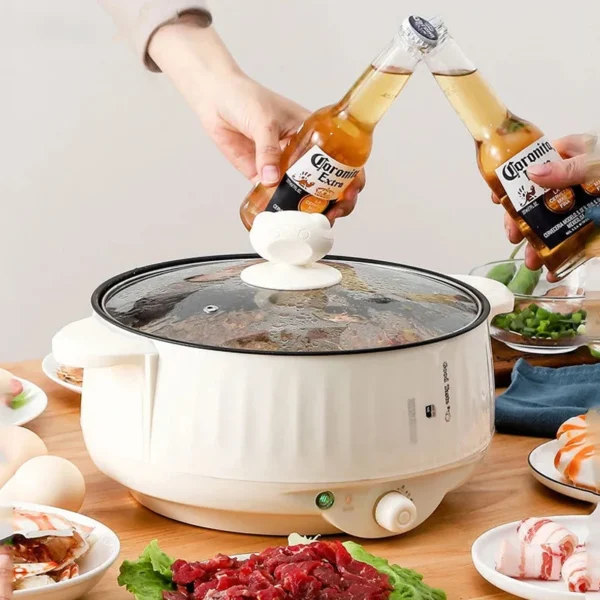 Multi Cooker Multifunctional Electric Pan Non-stick Cookware Rice Cooker Multi Ramen Soup Hotpot for Dormitory Kitchen 220V EU - Image 2