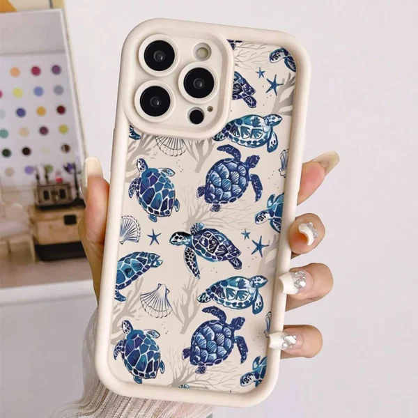 Turtle Colorful Painting Phone Case for Samsung S25 S23 S22 Ultra S24 FE Galaxy A16 A54 A15 A33 A35 A53 A55 A32 A52 Soft Cover