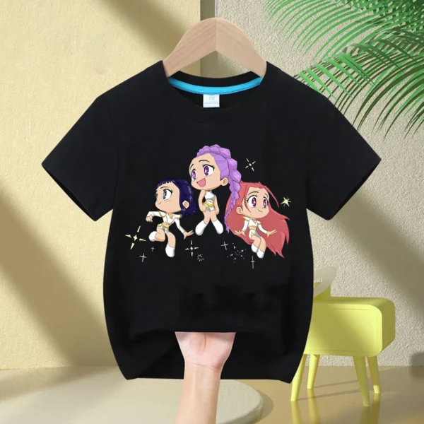 Kids T-Shirt KPop Demon Hunter Cotton Fashion Casual Top 2025 Movie Crew Neck Cartoon Girls Boys T-Shirt Casual Girls Clothing - Image 11