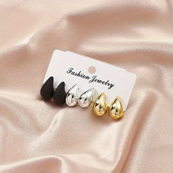 Vintage Elegant Teardrop Stud Earring Set Chic Simple Fashion Lightweight Earrings  for Women Daily Wear Party Jewelry Gift 2025 - Image 3