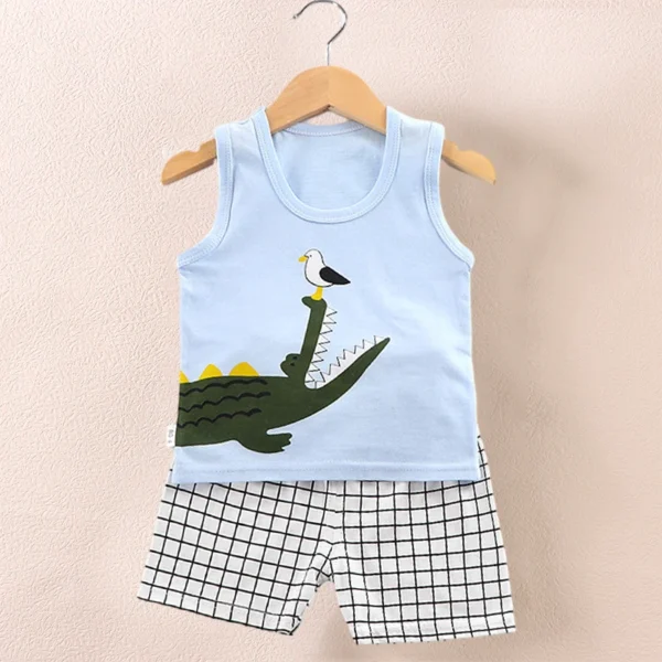 Children's Clothing Print Sleeveless Tops Shorts Cute Breathable Kids Summer Vest Shorts Set Tank Top for Baby Clothing Children - Image 4