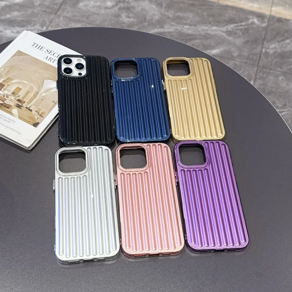 Luxury Vertical Stripe Bumper Case for iPhone 17 Air 16 16E 15 14 Pro Max Plus 13 12 11 SE4 Shockproof TPU Frosted Phone Cover 6 Luxury Vertical Stripe Bumper Case for iPhone 17 Air 16 16E 15 14 Pro Max Plus 13 12 11 SE4 Shockproof TPU Frosted Phone Cover - Image 6