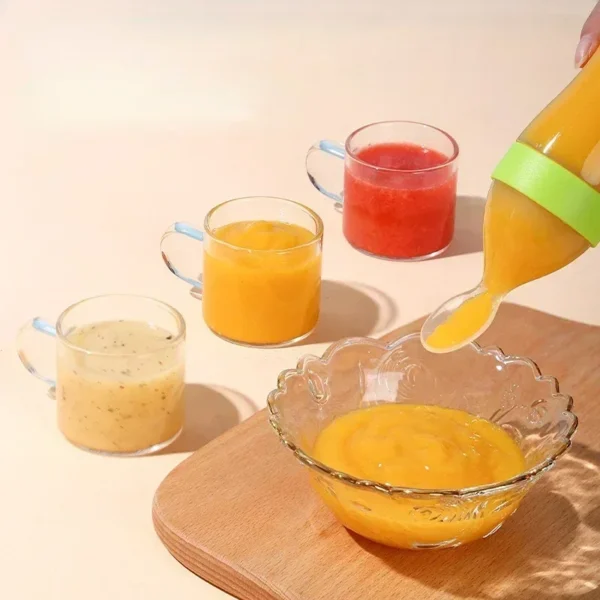 Silicone Baby Bottle with Spoon Newborn Medicine Juice Feeders Baby Food Supplement Rice Cereal Bottles Newborn Feeding Bottles - Image 4