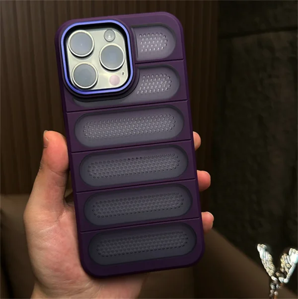 Luxury Shockproof Matte Cooling Holes Armor Case For iPhone 16 15 14 13 12 Pro Max Plus 11 TPU PC Bumper Metal Hybrid Cover Capa - Image 7