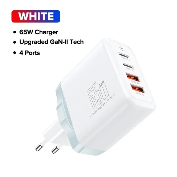 QOOVI 65W GaN Charger USB Type C Fast Charging For Laptop Macbook Quick Charge 4.0 PD Charger For IPhone14 Xiaomi Samsung S21 - Image 8