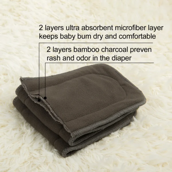 U Pick ALVABABY Bamboo Charcoal Diaper for Baby Reusable Nappy for Babies 3-15kg with 1pc Charcoal Insert - Image 6