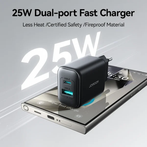 JOYROOM PD 25W USB Charger Type C Fast Charging Adapter USB-A+USC-C Portable Travel Wall Charger For iphone 16 15 14 Samsung - Image 2