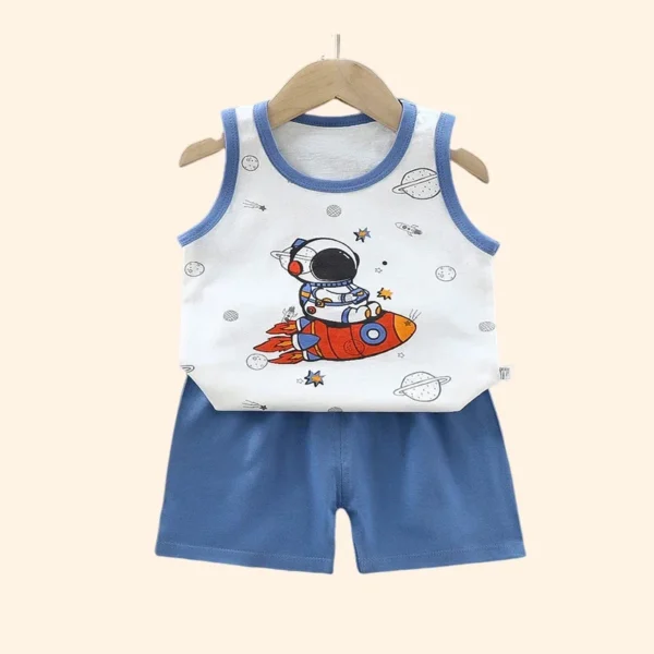 Children Sets Kids Clothes Boys Girls Vest Suit  Summer Children's Clothing baby Cotton T-Shirts Shorts Tank Top Sleeveless - Image 4