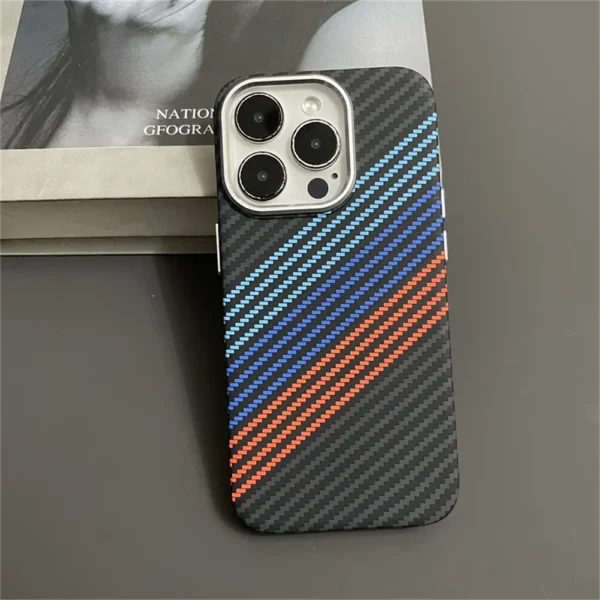 Luxury Magnetic Carbon Fiber Pattern for Magsafe Case for iPhone 16 15 14 Plus 13 12 11 Pro Max Shockproof PC Armor Hard Cover - Image 7