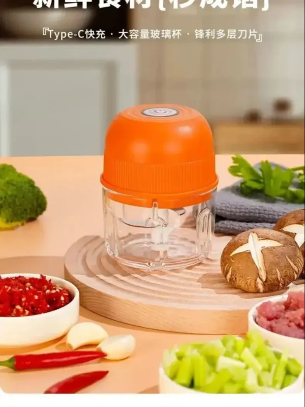 Garlic Grinder Portable Garlic Masher Food Chopper 260ML Electric Meat Grinder Chili Ginger Vegetable Grinder Kitchen Blender - Image 7