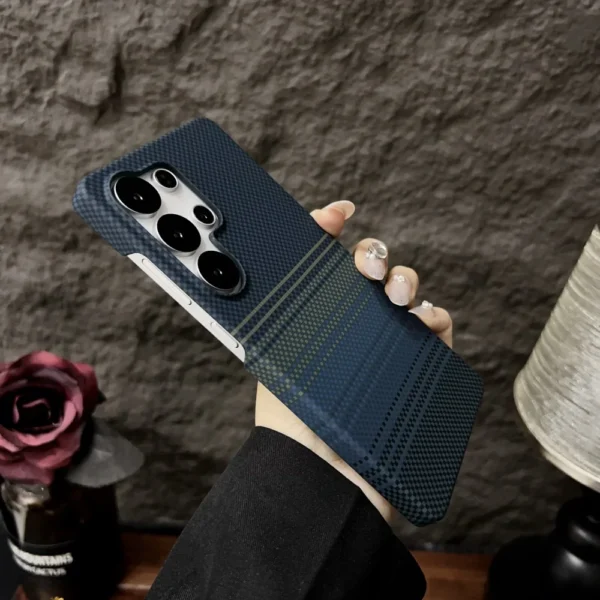 Luxury Magnetic Carbon Fiber Slim Case For Samsung Galaxy S25 S24 Ultra Plus S25Ultra Hard Matte PC Frameless for Magsafe Cover - Image 5
