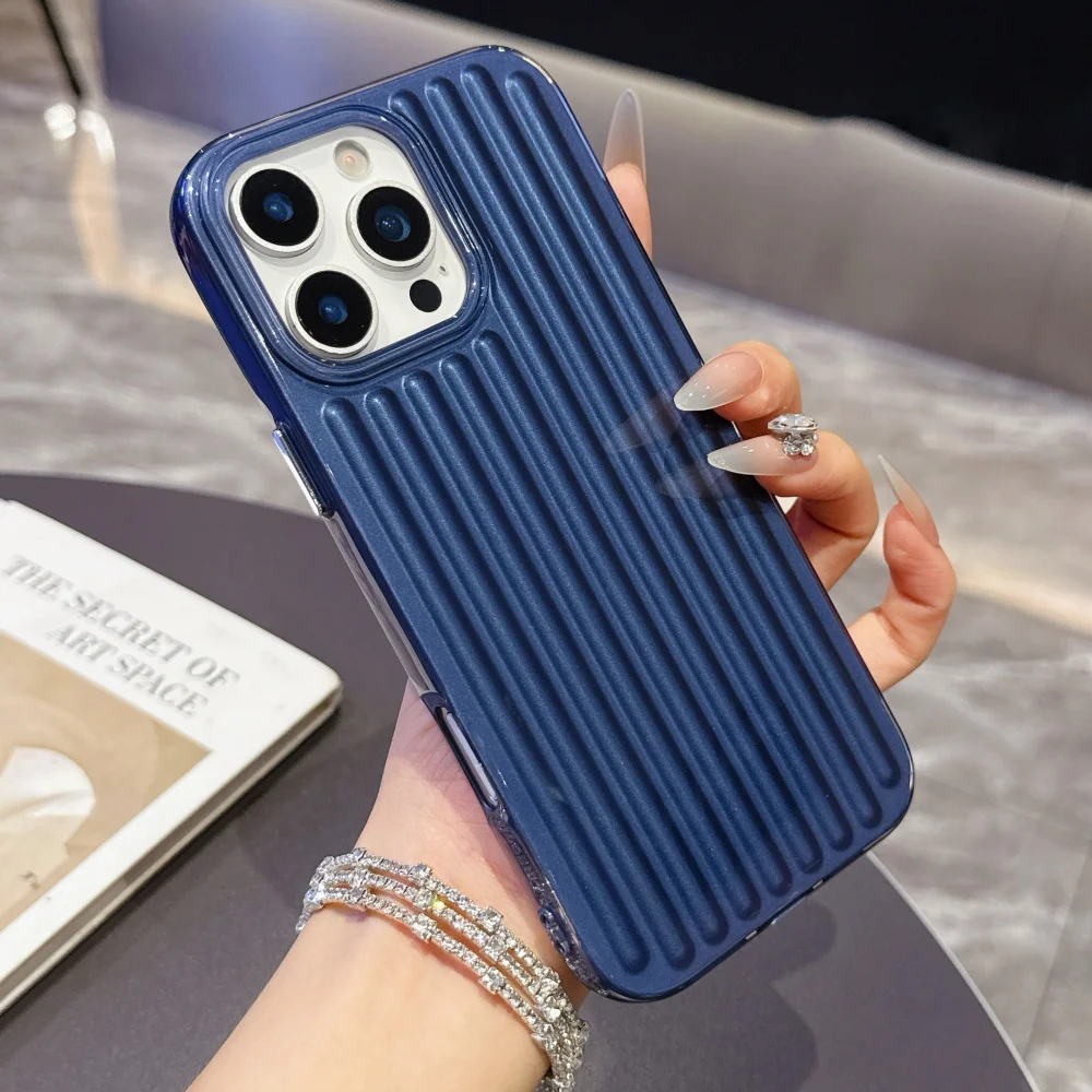 Luxury Vertical Stripe Bumper Case for iPhone 17 Air 16 16E 15 14 Pro Max Plus 13 12 11 SE4 Shockproof TPU Frosted Phone Cover 3 Luxury Vertical Stripe Bumper Case for iPhone 17 Air 16 16E 15 14 Pro Max Plus 13 12 11 SE4 Shockproof TPU Frosted Phone Cover - Image 3