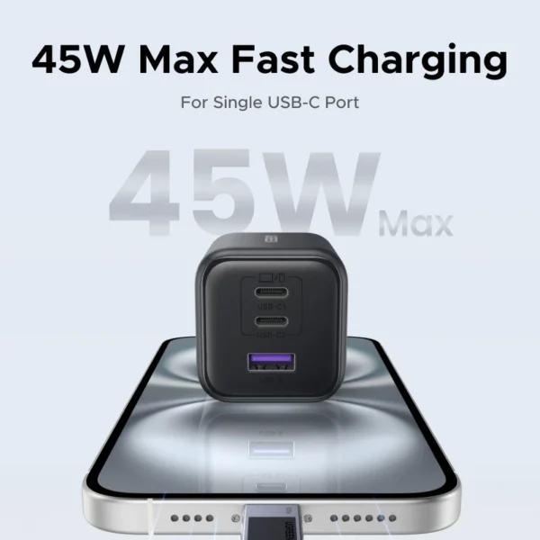 【EU Plug】UGREEN 45W/30W/25W/20W GaN Charger PD3.0 PPS QC3.0 USB C Fast Charger For iPhone 16 15 14 Pro Max Samsung S25 iPad Air - Image 3