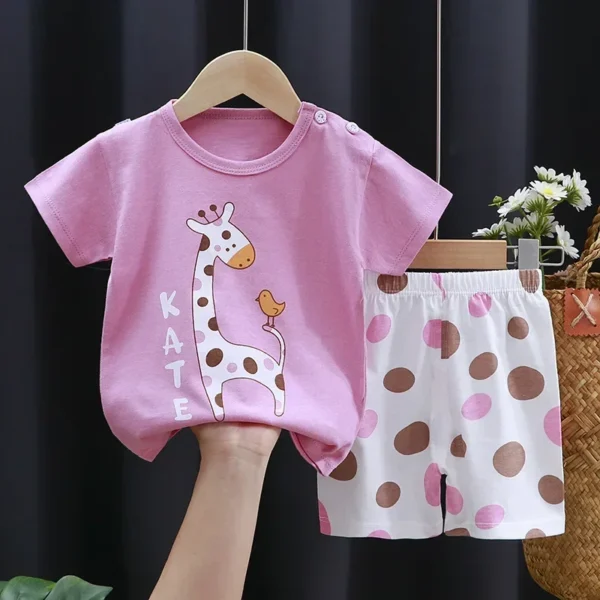 2PCS Children's Sets mother Kids Clothes Boys Girl T-shirt Shorts Summer Cotton Short sleeve Baby Children Clothing Toddler Suit - Image 11