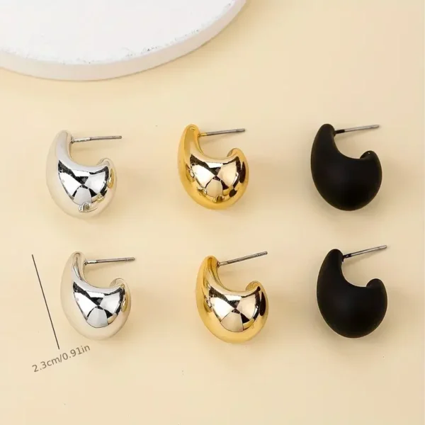 Vintage Elegant Teardrop Stud Earring Set Chic Simple Fashion Lightweight Earrings  for Women Daily Wear Party Jewelry Gift 2025 - Image 6