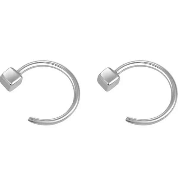 Vintage Minimalist Square Stud Earrings for Teens Ear Piercing Earrings Women Men Pierced Unusual Party Earrings Jewelry - Image 6