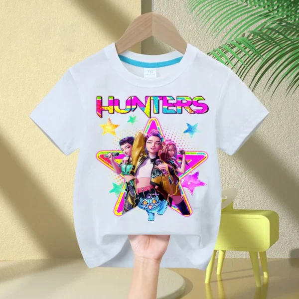 Kids T-Shirt KPop Demon Hunter Cotton Fashion Casual Top 2025 Movie Crew Neck Cartoon Girls Boys T-Shirt Casual Girls Clothing - Image 16