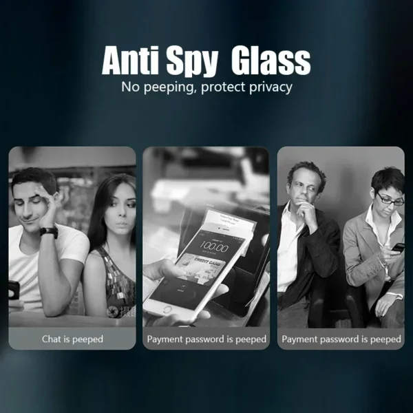 3Pcs Privacy Screen Protector For iPhone 16 15 14 13 12 Pro Max Mini 7 8 Plus Anti-spy Protective Glass For iPhone X XR XS Max - Image 5