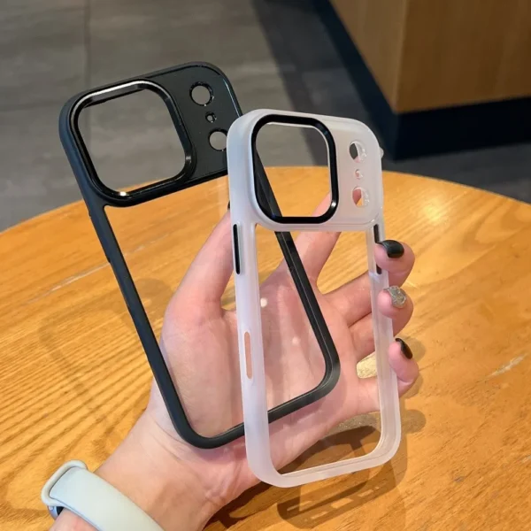 Transparent Rugged Defender Phone Case For iPhone 17 Air 16 15 14 13 12 Pro Max Mini 11 Luxury Hard Acrylic Metal Camera Cover - Image 2