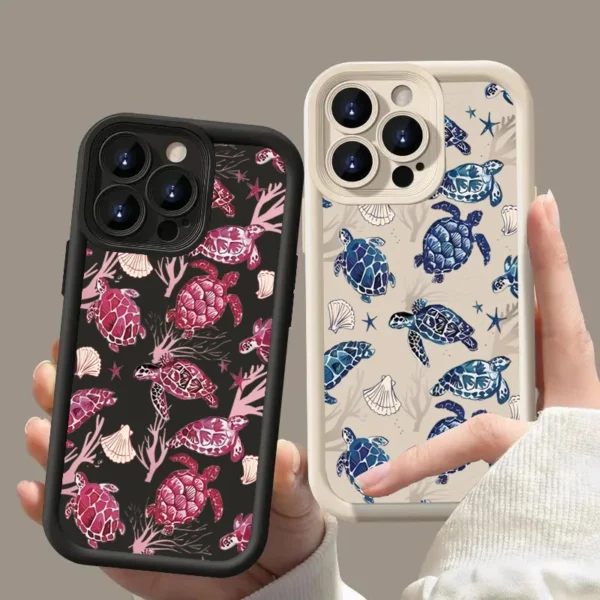 Turtle Colorful Painting Phone Case for Samsung S25 S23 S22 Ultra S24 FE Galaxy A16 A54 A15 A33 A35 A53 A55 A32 A52 Soft Cover - Image 6
