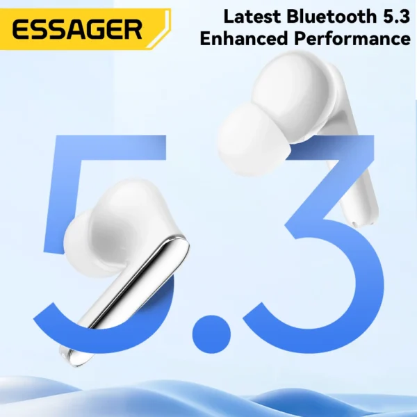 Essager Wireless Headset Bluetooth 5.3 HiFi Headset  Music Sport Dual Noise Cancelling Headphones Touch Control With Microphone - Image 5