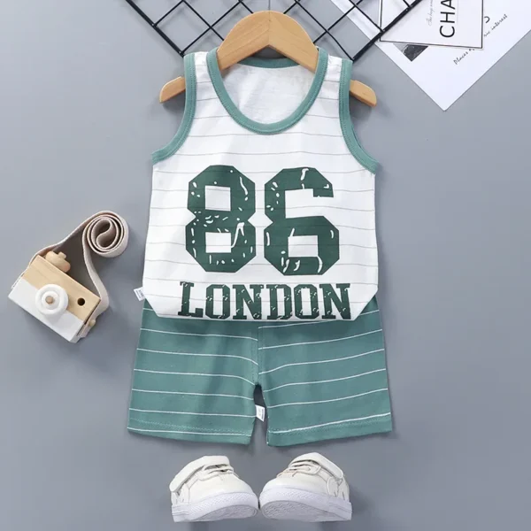 Children Sets Kids Clothes Boys Girls Vest Suit  Summer Children's Clothing baby Cotton T-Shirts Shorts Tank Top Sleeveless - Image 10