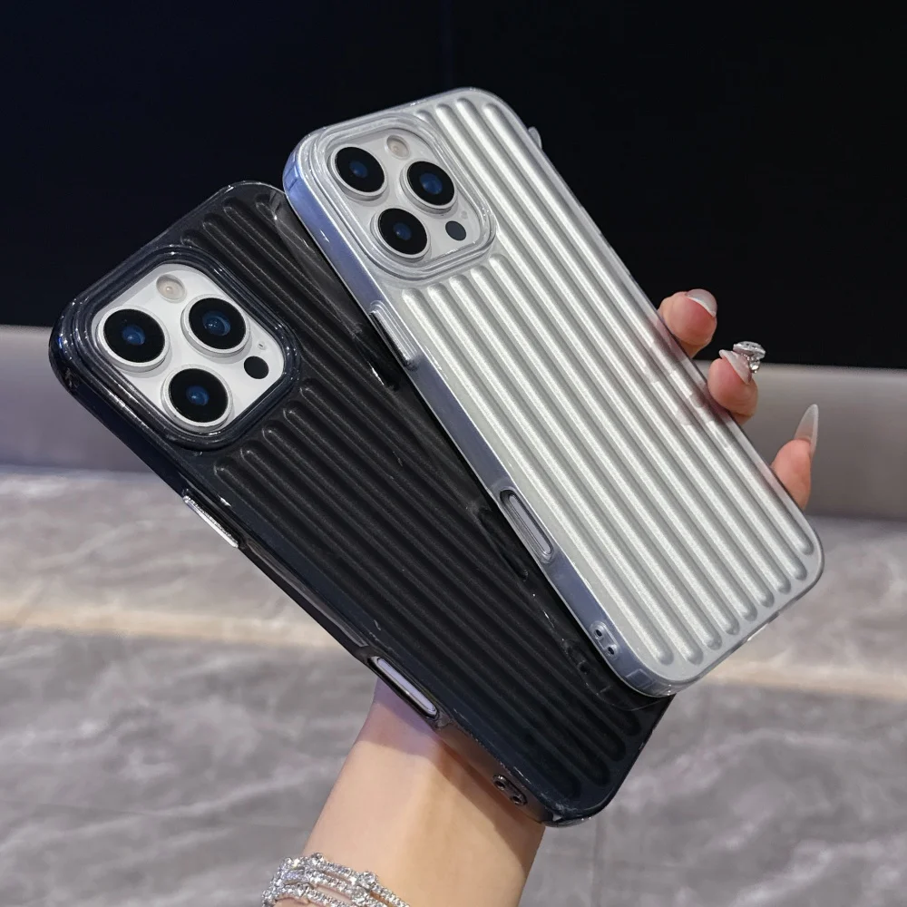 Luxury Vertical Stripe Bumper Case for iPhone 17 Air 16 16E 15 14 Pro Max Plus 13 12 11 SE4 Shockproof TPU Frosted Phone Cover 5 Luxury Vertical Stripe Bumper Case for iPhone 17 Air 16 16E 15 14 Pro Max Plus 13 12 11 SE4 Shockproof TPU Frosted Phone Cover - Image 5