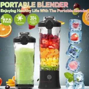 Portable Mixer Machine Electric Juicer 600ML Fruit Mixer 2000mAh USB Rechargeable Smoothie Mini Blender Multifunction Juicer
