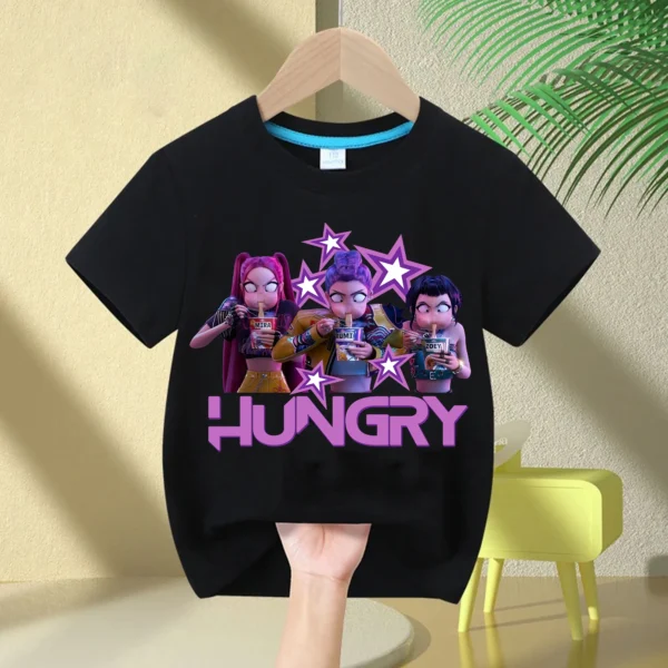Kids T-Shirt KPop Demon Hunter Cotton Fashion Casual Top 2025 Movie Crew Neck Cartoon Girls Boys T-Shirt Casual Girls Clothing - Image 7