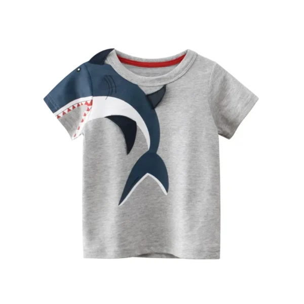 2 3 4 5 6 7 8 9 Years Boys Short Sleeve T-shirts Korean Version Kids Clothing Children Cotton Tees Summer Cartoon Tops - Image 2