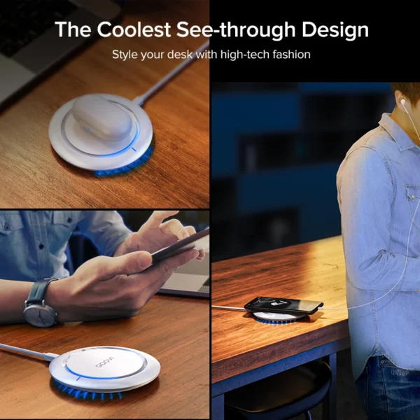 QOOVI 15W Fast Wireless Charger For Samsung Galaxy S22 S21 Note 10 9 8 USB Qi Charging Pad For iPhone 14 13 Pro Max Xs Xr X 8 - Image 6