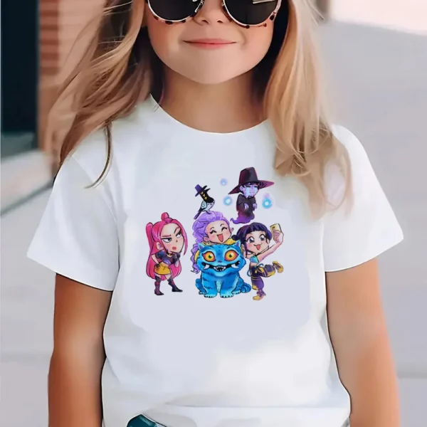 Kpop Demon Hunters Children's Clothing Short Sleeve T-shirt Cute Kpop Demon Hunters TShirt Harajuku Tshirt Parent Child Clothing - Image 12
