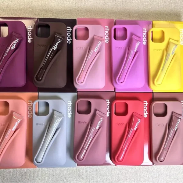Summer Limited Edition Lemontini Lip Gloss Phone Case for IPhone 17 11 12 13 14 15 16 Pro Max Plus Lipstick Holder Back Cover