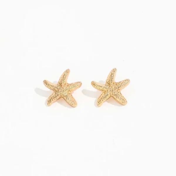 Punk Metal Starfish Stud Earrings For Women Fashion Gold Color Star Geometric Temperament Earrings Summer Jewelry Gift - Image 6