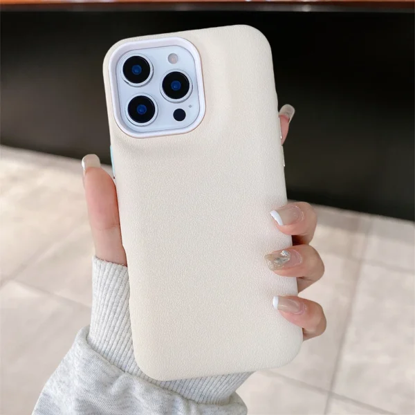 Liquid Silicone Leather Texture 2 IN 1 Soft Phone Case For iPhone 16 Plus 15 14 13 12 Pro Max 11 Plain Fashion Shockproof Cover