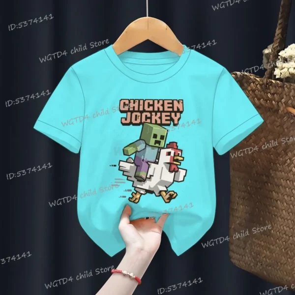 2025 Chicken Jockey Graphic T Shirt Baby Girls Boys Clothes Cartoon Fashion Short Sleeve T-shirt Kids Chicken Jockey Casual Top - Image 12