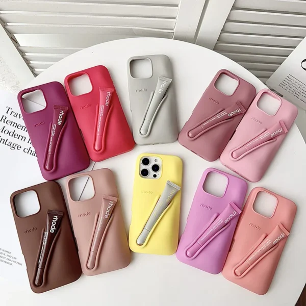 Summer Limited Edition Lemontini Lip Gloss Phone Case for IPhone 17 11 12 13 14 15 16 Pro Max Plus Lipstick Holder Back Cover - Image 2