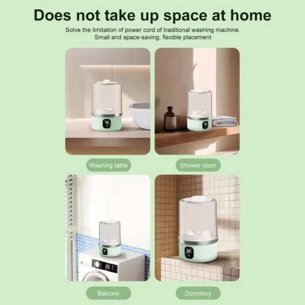 Portable Mini Washing Machine Small Laundry Washer Machine Clothes Cleaning Tool For Dormitories Travel Camping Hotel Apartment - Image 5