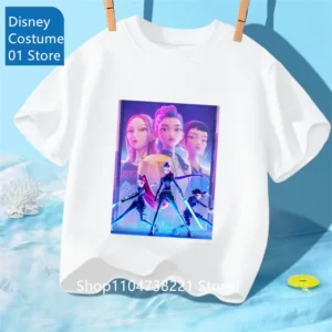 Saja Boys Tshirt Anime Kpop Demon Hunters Kids T-shirts Children's Clothing 2025 New Summer Casual Boys Girls Short Sleeve Tops